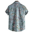 thumbnail image 4 of RYRJJ Mens Casual Hawaiian Shirt Short Sleeve Button Down Beach Cotton Linen Shirts Tropical Floral Shirts(Blue,XL), 4 of 4