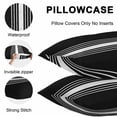 thumbnail image 5 of Lumbar Pillow Covers 20x12 Inch Set of 2, Black White Stripe Waterproof Outdoor Pillow Covers, Modern Rustic Vertical Striped Decorative Cushion Pillowcases for Couch, Sofa, Bed, Garden, Patio, 5 of 9