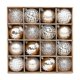 thumbnail image 1 of Elegant Set Of 16 Champagne Gold White Christmas Bauble Balls Ornaments, 1 of 5