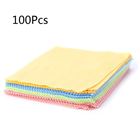 WE-POLUJ 100 Pcs Double Sided Silver Polishing Cleaning Cloths Effective Jewelry Wipe Cloths for Sterling Silver Gold Platinum