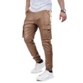 thumbnail image 1 of Pantalones cargo GINGTTO de piel estilo moto, ajustados, para hombre, 1 of 6