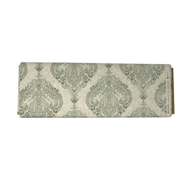 Waverly Inspirations 45" 100% Cotton Damask Sewing & Crafting Fabrics, 8 yd By the Bolt, Beige and Green