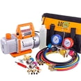 thumbnail image 1 of BACOENG Professional Vacuum Pump & Manifold Gauge Set - HVAC A/C Refrigeration Kit - Diagnostic R12 R22 R134a R410A - w/Case, 1 of 4