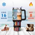 thumbnail image 4 of 40oz Bookshelf Book Lover Stainless Steel Flip Straw Tumbler Spill Proof Travel Cup Double Wall Vacuum Insulated Coffee Mug with Handle, 4 of 6