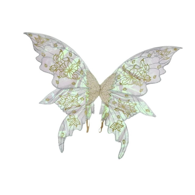 Alas de hada para mujeres adultas, juego de rol, disfraz de alas de mariposa para fiestas temáticas Oro