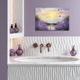 thumbnail image 3 of Coastal Lavender Wall Art Purple Lavender Flowers Pictures Sunset Floral Canvas Prints Seascape Beach Theme Paintings for Bathroom Decor Frame, 3 of 5