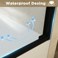 thumbnail image 5 of 56-60 " x 72" Tempered Glass with Explosion Proof Film, Aluminum Frame Double Sliding Shower Door, "1/4 (6 mm), Stainless Steel handle, Matte Black, 5 of 23