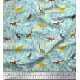 thumbnail image 1 of Soimoi Modal Satin Fabric Leaves & Dinosaur Jungle Print Fabric by The Yard 42 Inch Wide, 1 of 1