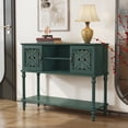 thumbnail image 4 of HLR Modern 42" Console Table with Storage, Entryway Table Wood Behind Couch with Shelves for Living Room, Green, 4 of 8