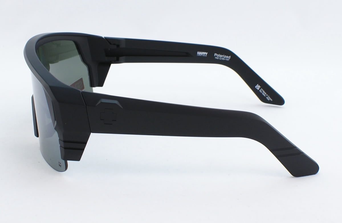 SPY Optic Monolith 5050 Extra-Large Size Sunglasses for Men (Black Matte and Happy Gray Green Polar with Black Spectra Mirror)
