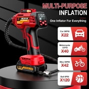 NEXPOW 160PSI Cordless Tire Inflator Portable Air Compressor, Air Pump for Car Tires with Removable 21V Battery, 12V DC Dual Power, Digital Gauge, Auto Shut-Off, LED Light for Bikes & Balls