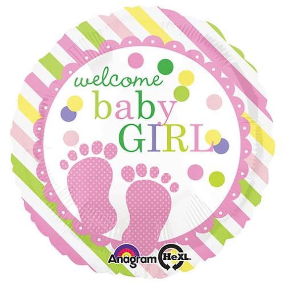 LOONBALLOON Baby Girl Balloons, 18″ BABY FEET GIRL