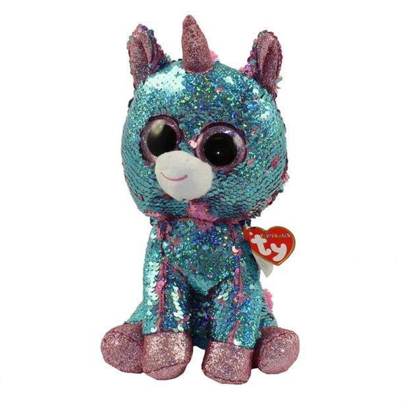 Ty Flippables Sequin Plush - Celeste the Blue & Pink Unicorn  - Stuffed Animal