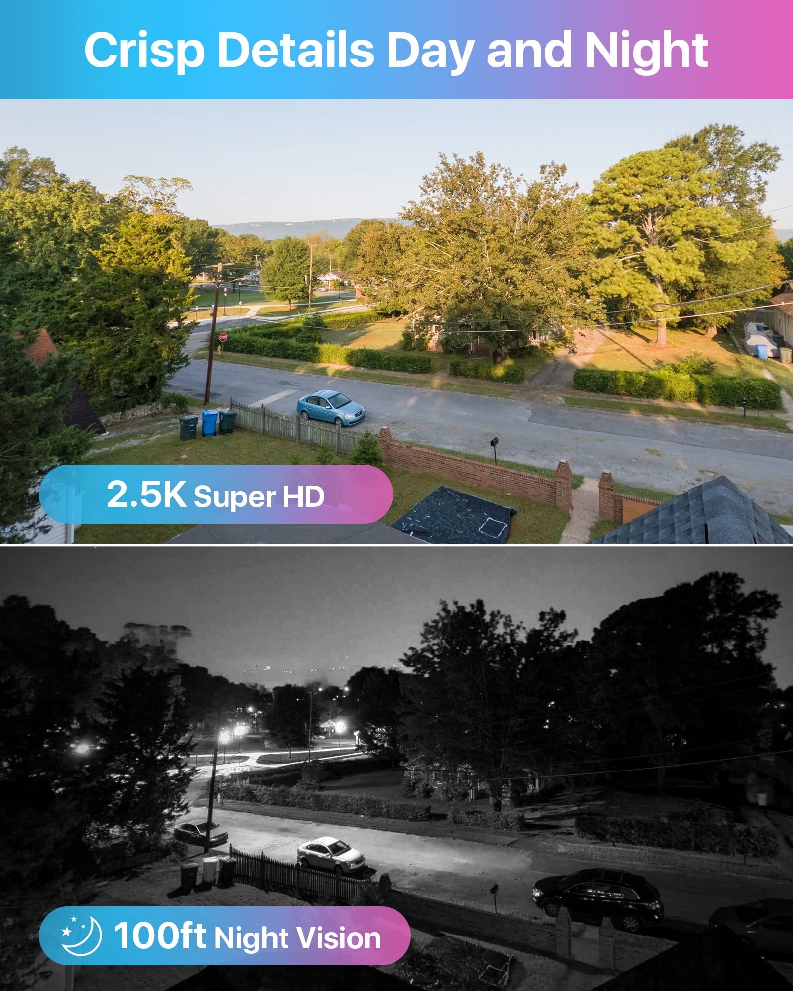 5MP PoE Security Cameras System, ZOSI 8CH Security Camera System 2TB HDD, 4pcs 4MP 2.5K HD Weatherproof Outdoor IP Cameras with Audio, Smart AI Human Detection, 100ft Night Vision