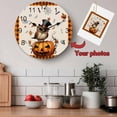 thumbnail image 5 of Wall Clock 12 Inch Vintage Halloween Round Silent Decorative Wall Clocks Battery Operated for Living Room Bedroom Kitchen Classroom Decor, Owl Ghost Bat Pumpkin Orange,Large, 5 of 7