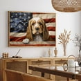 thumbnail image 4 of Petit Basset Griffon Vendeen Dog American Flag Canvas Poster Wall Art Dog Pictures for Wall Decor Red White Blue Flag of USA Patriotic Painting Print for Living Room Bedroom Office, 4 of 5