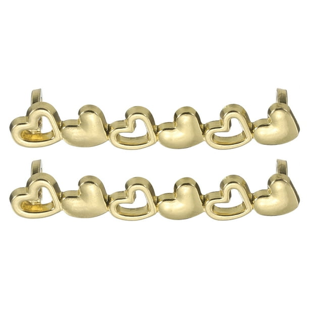 2 Pcs Encanto para Agujetas para Zapatillas, Broches Decorativos para Agujetas para Zapatos Casual de Mujeres, Dorado (Corazón Hueco)