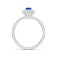 thumbnail image 2 of Angara Natural 0.35 Ct. Tanzanite with Diamond Halo Ring in 14K White Gold for Women (Ring Size: 3), 2 of 9