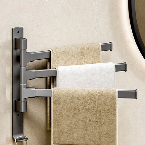 Swivel Towel Rack - Durable Space Saving Towel Racks for Bathroom Outdoor for Pool Over The Door Towel Rack Ideal for Balconies Cabinets Kitchens for Any Decor Style