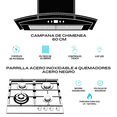 thumbnail image 2 of FLINE | Combo parrilla de gas y campana extractora 60 cm | Pared Touch | Negra | OP4CO60, 2 of 5