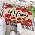 thumbnail image 3 of Spring Summer Geranium Doormat Outdoor Red Flroal Flower Front Welcome Doormat Door Mat Non-Slip Rubber Backing Entrance Seasonal Outside Indoor Decoration17x29 Inch, 3 of 4