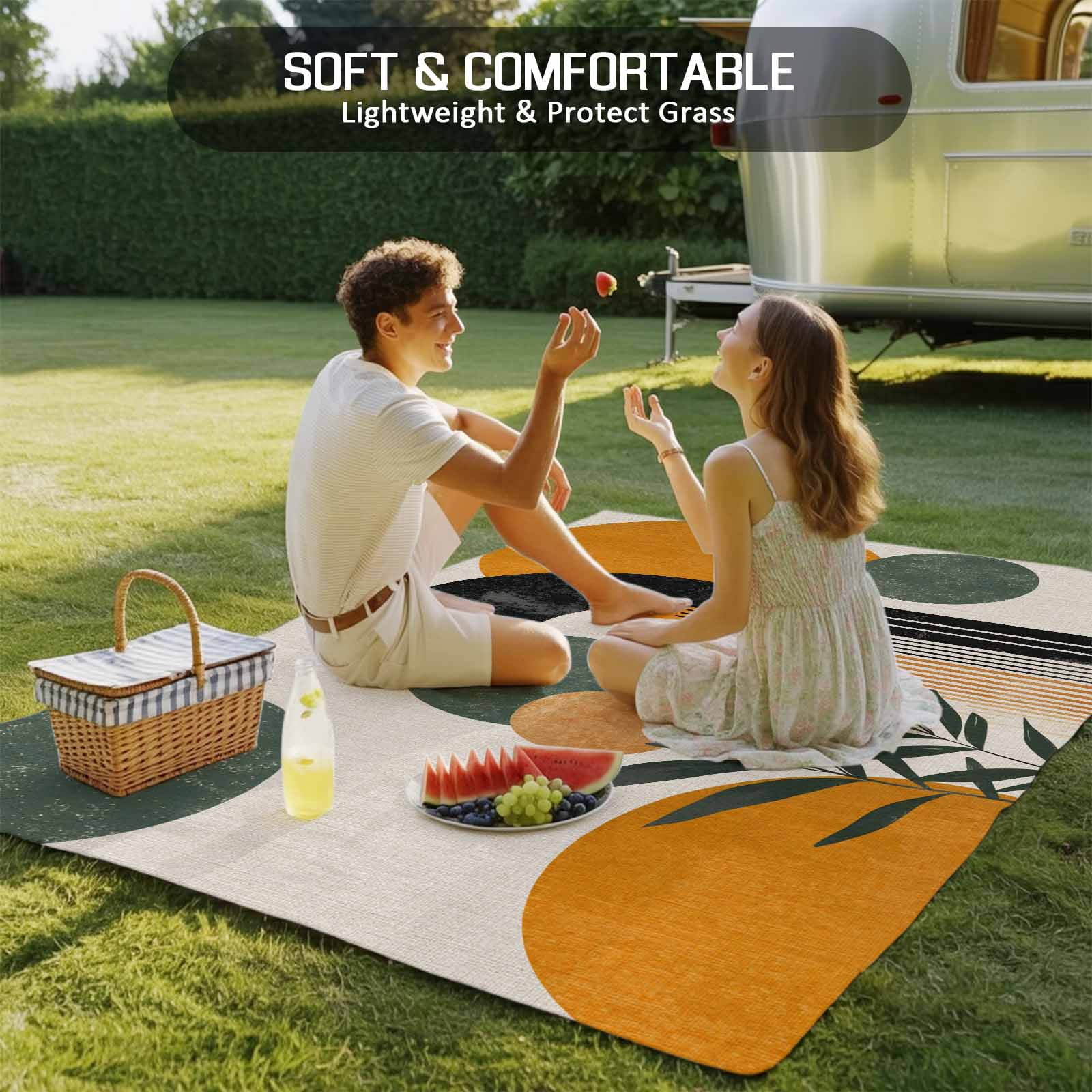 Outdoor Rug 5x8ft Boho Modern Art Plant Large Area Rug Abstract Geometric Art Indoor Outdoor Carpet Outdoor Rugs Mats for Patio Camping,RV,Front Door, Outside Decor