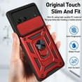 thumbnail image 4 of Dteck Case for Google Pixel 6 Pro 2021 Case with Camera Cover Kickstand, Slide Lens Cover Rotate Ring Stand Impact-Resistant Protective Cover,,Red, 4 of 8
