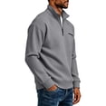 thumbnail image 6 of Daweinan Men's Quarter Zip Pullover Waffle Stand Collar Long Sleeve Pullover Sweatshirt with Zipper Chest Design Casual Loose Fit Athletic Workout Top, 6 of 6
