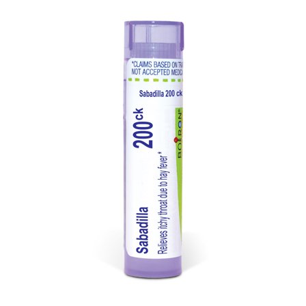 Boiron Sabadilla 200CK, Homeopathic Medicine for Itchy Throat Due To Hay Fever, 80 Pellets
