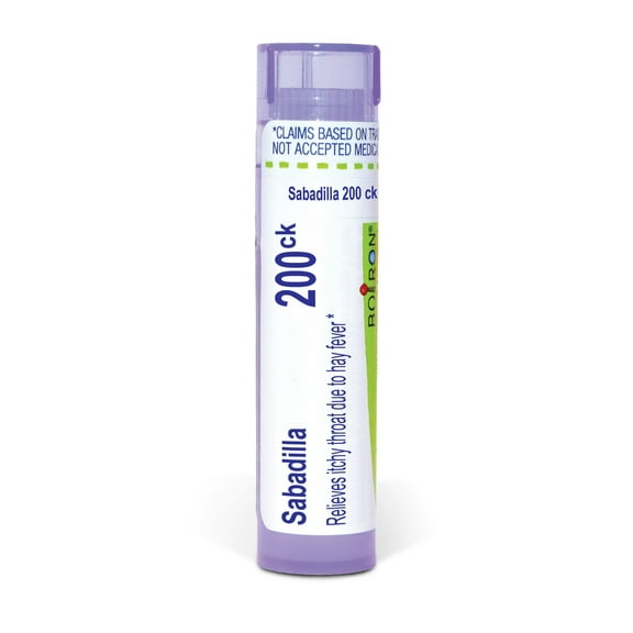 Boiron Sabadilla 200CK, Homeopathic Medicine for Itchy Throat Due To Hay Fever, 80 Pellets
