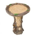 thumbnail image 3 of Full-Size Fairy Garden Birdbath With Miniature Fairy House In A Tree Stump Hand-Painted All-Weather Wood-Look Resin, 3 of 6