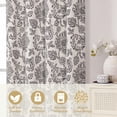 thumbnail image 4 of OVZME Black Floral Printed Curtains 84 Inches Long 2 Panels Set, Farmhouse Faux Linen Light Filtering Rod Pocket Window Drapes for Living Room Bedroom, Each 40"W x 84"L, 4 of 9