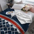 thumbnail image 5 of Fleece Blanket Nautical Compass Retro Geometric Blankets, Soft Cozy Warm Flannel Throw Blanket, Red and White Stripes Blanket for Bed Couch Sofa,30x40In, 5 of 9