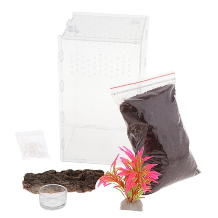 Reptiles Feeding Box Breeding Case Terra Hatching Container Reptile Turtle Breeding Box Feeding Hatching Container 15x15x25cm