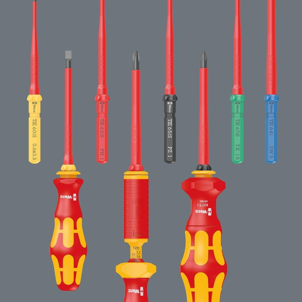 Wera 006600 Kraftform Kompakt VDE 7 Universal 1 Insulated Screwdriver Set, 7 Pieces