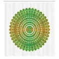 thumbnail image 3 of Green Mandala Shower Curtain, Ornamental Ethnic Asian Illustration with Circle and Scale Pattern Oriental, Fabric Bathroom Set with Hooks, 69W X 70L Inches, Green Orange, by Ambesonne, 3 of 3
