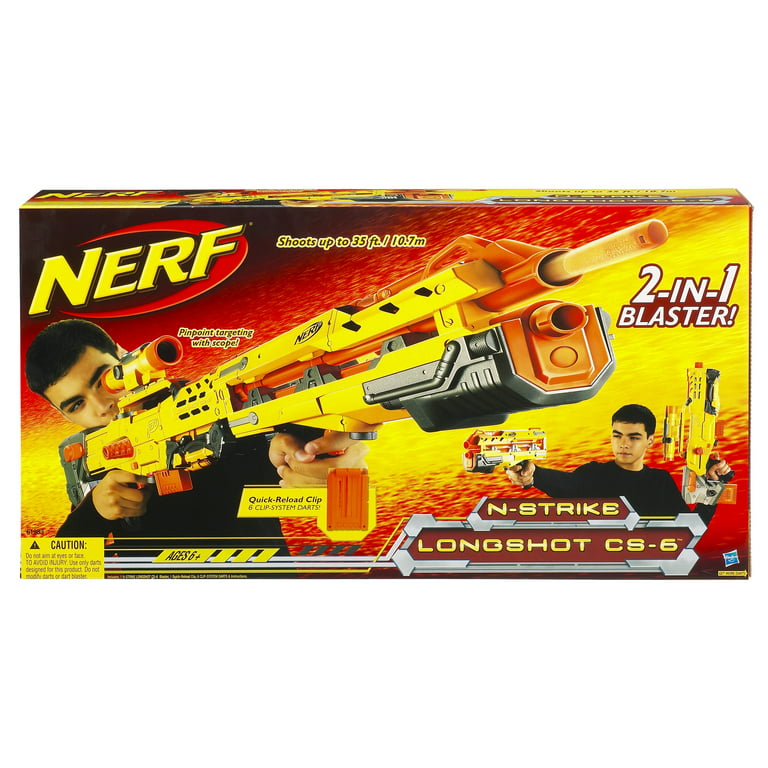 Moralsk gåde vandfald Nerf N-Strike Longshot CS-6 Blaster - Walmart.com