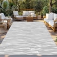 thumbnail image 2 of Gray Lines Outdoor Rug for Patio/Deck/Porch, Non-Slip Large Area Rug 5 x 8 Ft, Vintage Wave Stripes Texture Simple Indoor Outdoor Rugs Washable Area Rugs, Reversible Camping Rug Carpet Runner, 2 of 8