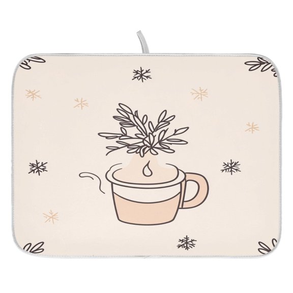 Snowflake Drink Dish Drying Mat for Kitchen, Quick Drying Absorbent Soft Durable 16" x 18"