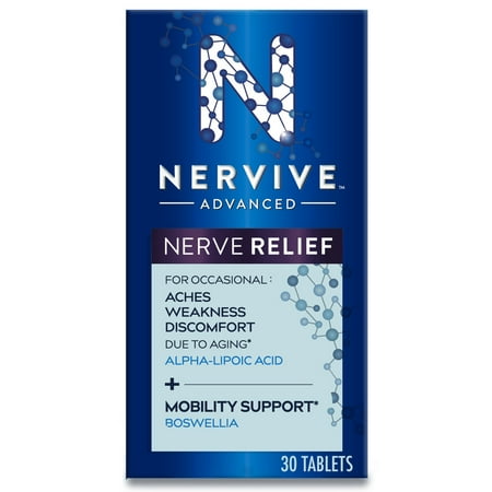 Nervive Advanced Nerve Relief Tablets, Nerve Pain Relief with Vitamin B12 and ALA, 30 Count