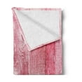 thumbnail image 2 of Pink and White Soft Flannel Fleece Blanket, Distressed Vintage Grunge Texture Image of Wood Planks Painted in Pink, Cozy Plush for Indoor and Outdoor Use, 50" x 60", Dark Coral Pink, by Ambesonne, 2 of 5