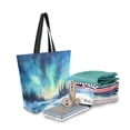 thumbnail image 2 of Large Canvas Bag 13.5x5.1x15 Inch Canvas Bag Shopping Canvas Bag Suitable For Outing Shopping Travel Out Of Large Capacity Storage Aurora, 2 of 9