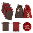 thumbnail image 4 of 24Pcs Christmas Drawstring Gift Bags with Number Wooden Signs, Linen Present Bags for Christmas Birthday Party Countdown Favors, 4 of 5