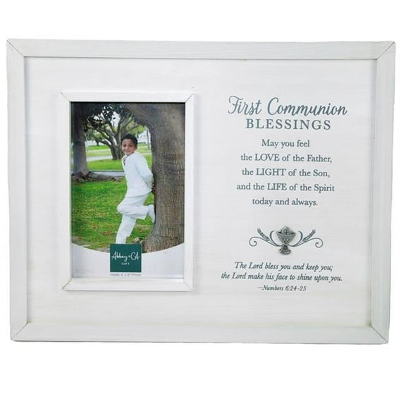 CA Gift 212185 4 x 6 in. First Communion Blessings & The Lord Bless You Holds Photo Frame