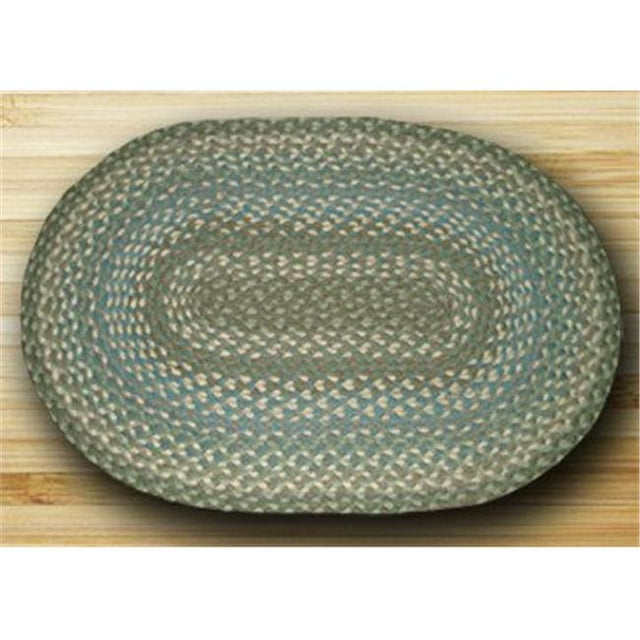 Earth Rugs 02-419 Tapis de Forme Ovale - Sauge - Ivoire et Bleu Colons
