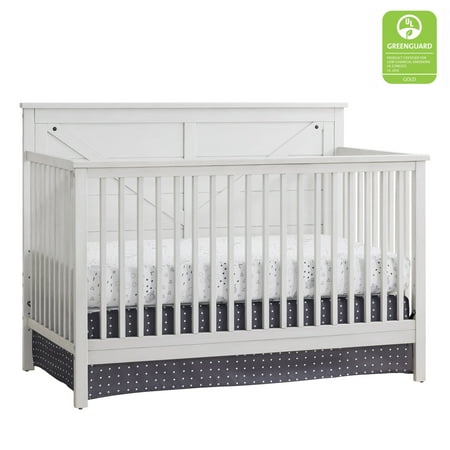 UPC: 0082056280797 | Oxford Baby Montauk 4-in-1 Convertible Crib  Barn White  GREENGUARD Gold Certified  Wooden Crib