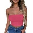 thumbnail image 2 of Women's Solid Color Sleeveless Tube Top Under $5 Summer Beach Sports Casual Fashion Wear Breathable Stretch Fit for Gym Daily Outfits​, 2 of 5