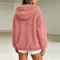 thumbnail image 6 of Ghalytn Women's Sherpa Fleece Zip Up Hoodie Jacket, Oversized Long Sleeve Hooded Coat with Pockets, 6 of 7
