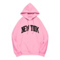 thumbnail image 4 of XIAONU Womens Hoodies Retro Letter Print Hooded Fleece Sweatshirt Peasure Long Sleeve With Pocket Drawstring Hoodie, 4 of 4