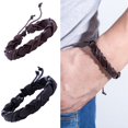 thumbnail image 4 of Handmade Leather Men Women Rope Bracelet Bangle Cuff  Wristband Wrap Adjustable, 4 of 8